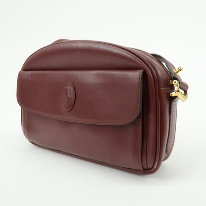 Cartier Must de Cartier Leather, Burgundy, Leather, Shoulder Bag