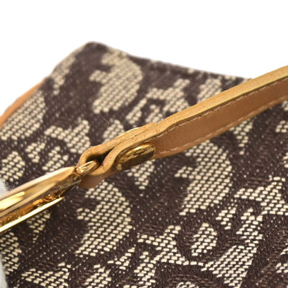 Christian Dior Vintage Saddle Zip Coin Purse Diorissimo Canvas, Brown, Canvas, Clutch