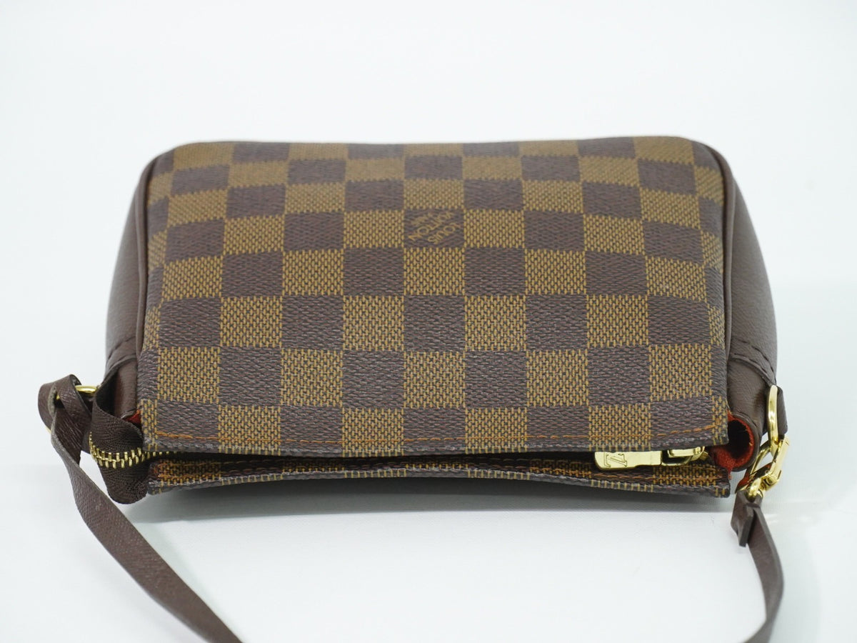 Louis Vuitton Trousse Make Up Damier, Brown, Canvas, Clutch