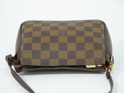 Louis Vuitton Trousse Make Up Damier, Brown, Canvas, Clutch