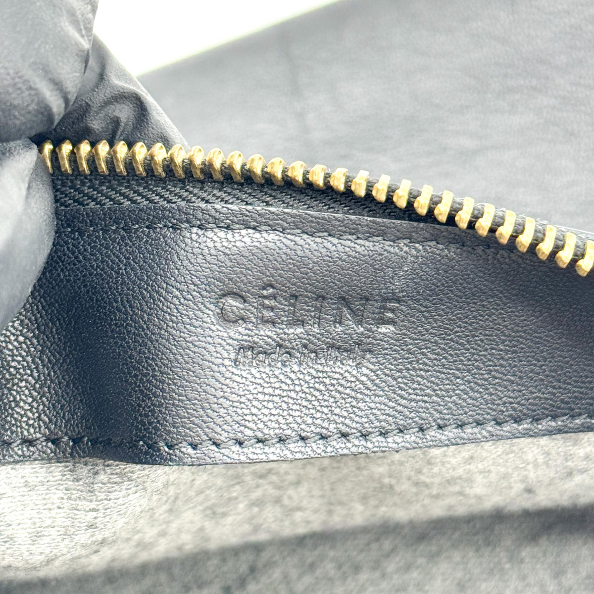 Celine Trio Leather, Black, Leather, Crossbody Bag