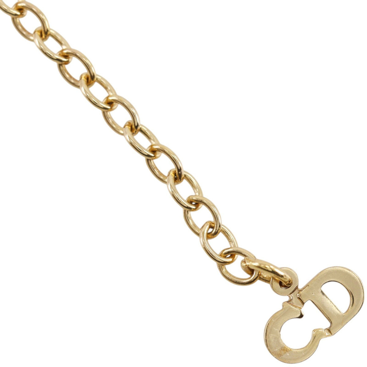 Christian Dior Bow CD Pendant Metal with Crystal, Gold, Gold Plated, Necklace