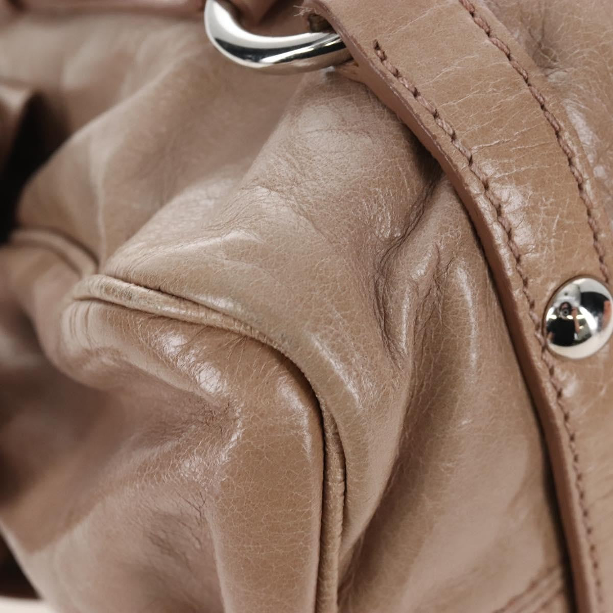 Miu Miu Bow Satchel Cervo Leather, Beige, Leather, Handbag