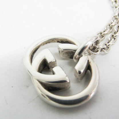 Gucci Engraved Interlocking G Chain Link Pendant Sterling Silver, Silver, Silver, Necklace