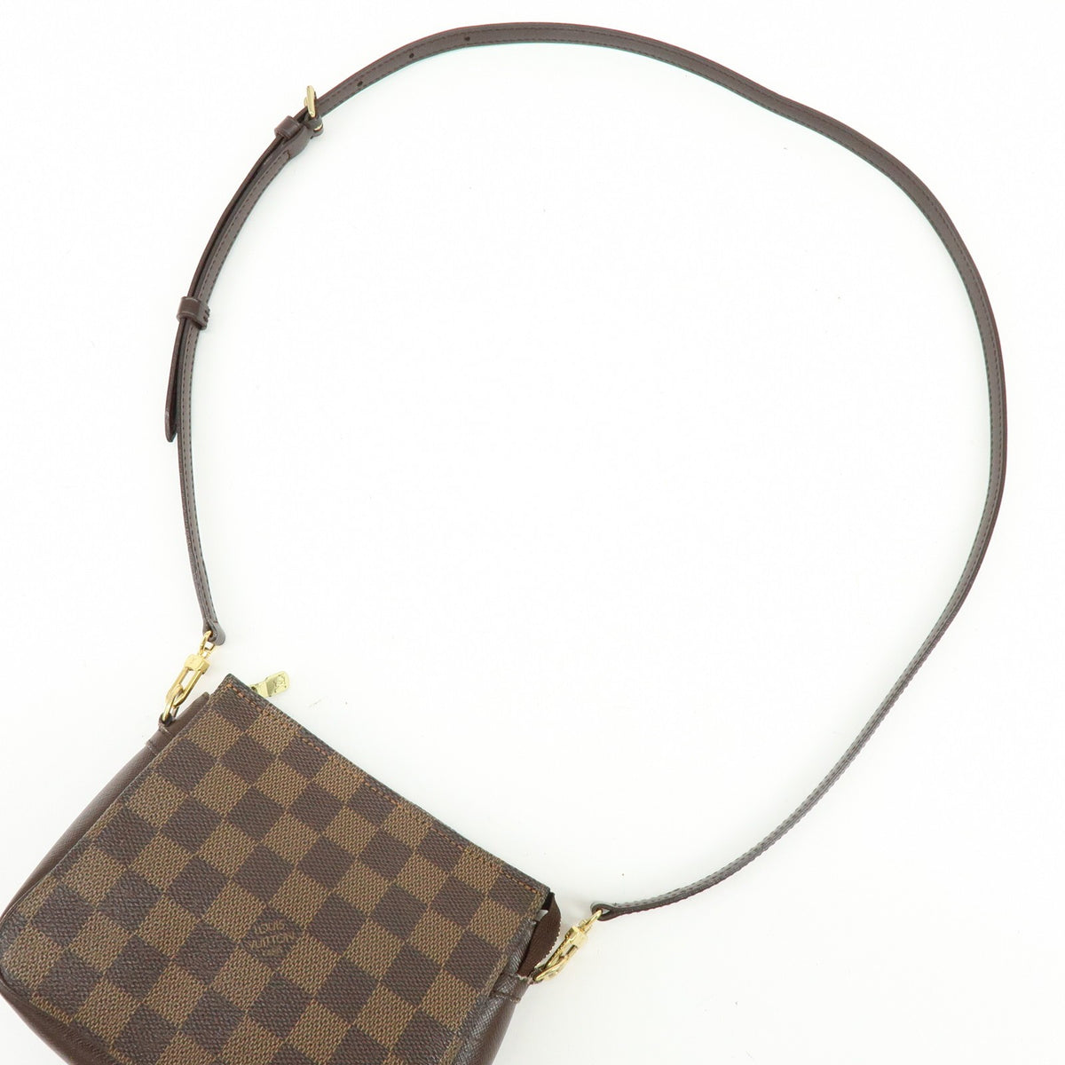 Louis Vuitton Trousse Make Up Damier, Brown, Canvas, Clutch