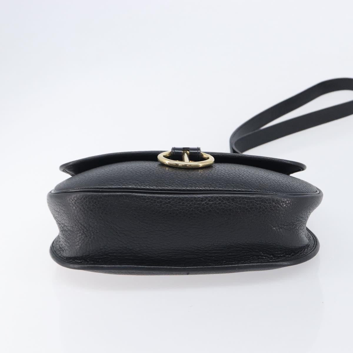 Christian Dior Vintage CD Flap Leather, Black, Leather, Shoulder Bag