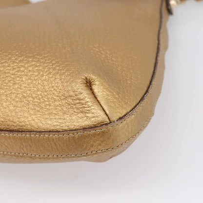 Gucci Shoulder Leather, Gold, Canvas, Shoulder Bag