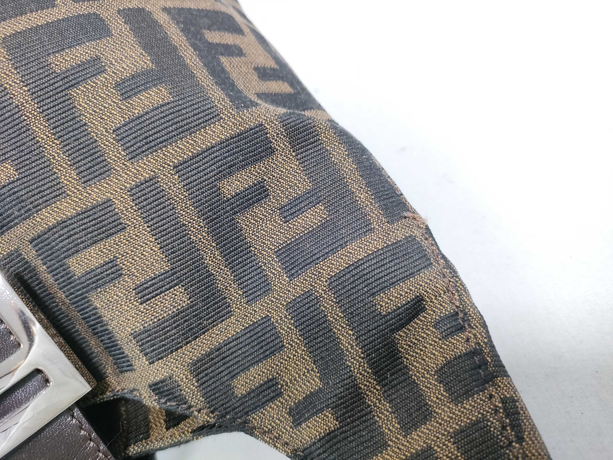 Fendi Mamma Baguette Shoulder Bag Zucca Canvas, Brown, Canvas, Handbag