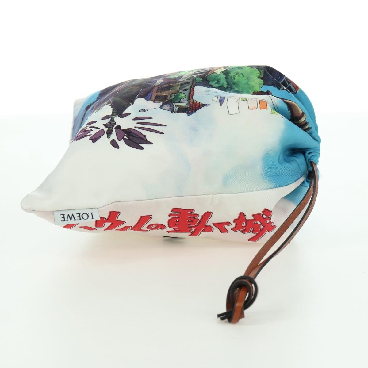 Loewe Paula Drawstring Printed Canvas, Blue, Canvas, Clutch