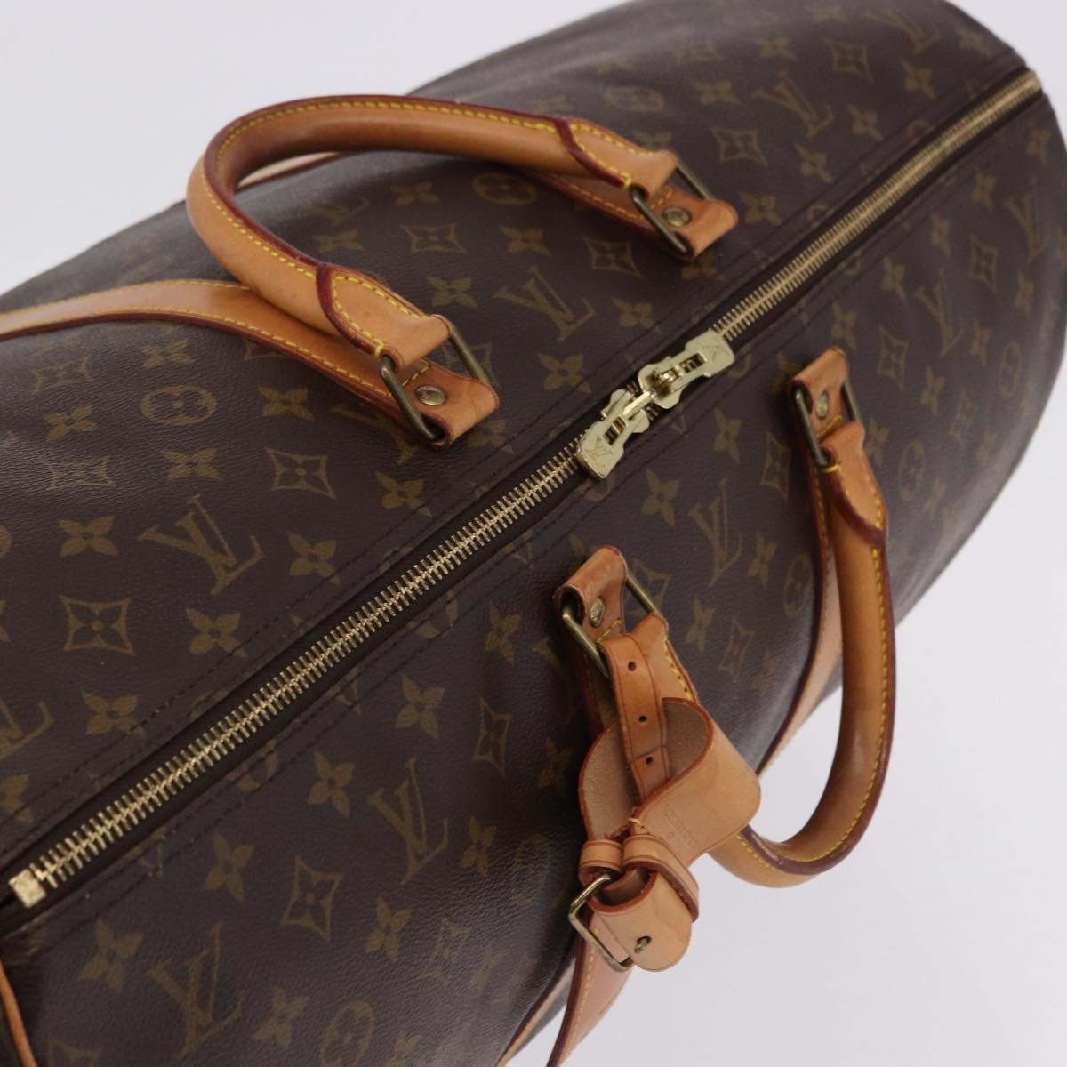 Louis Vuitton Keepall Bandoulière Monogram, Brown, Canvas, Travel Bag