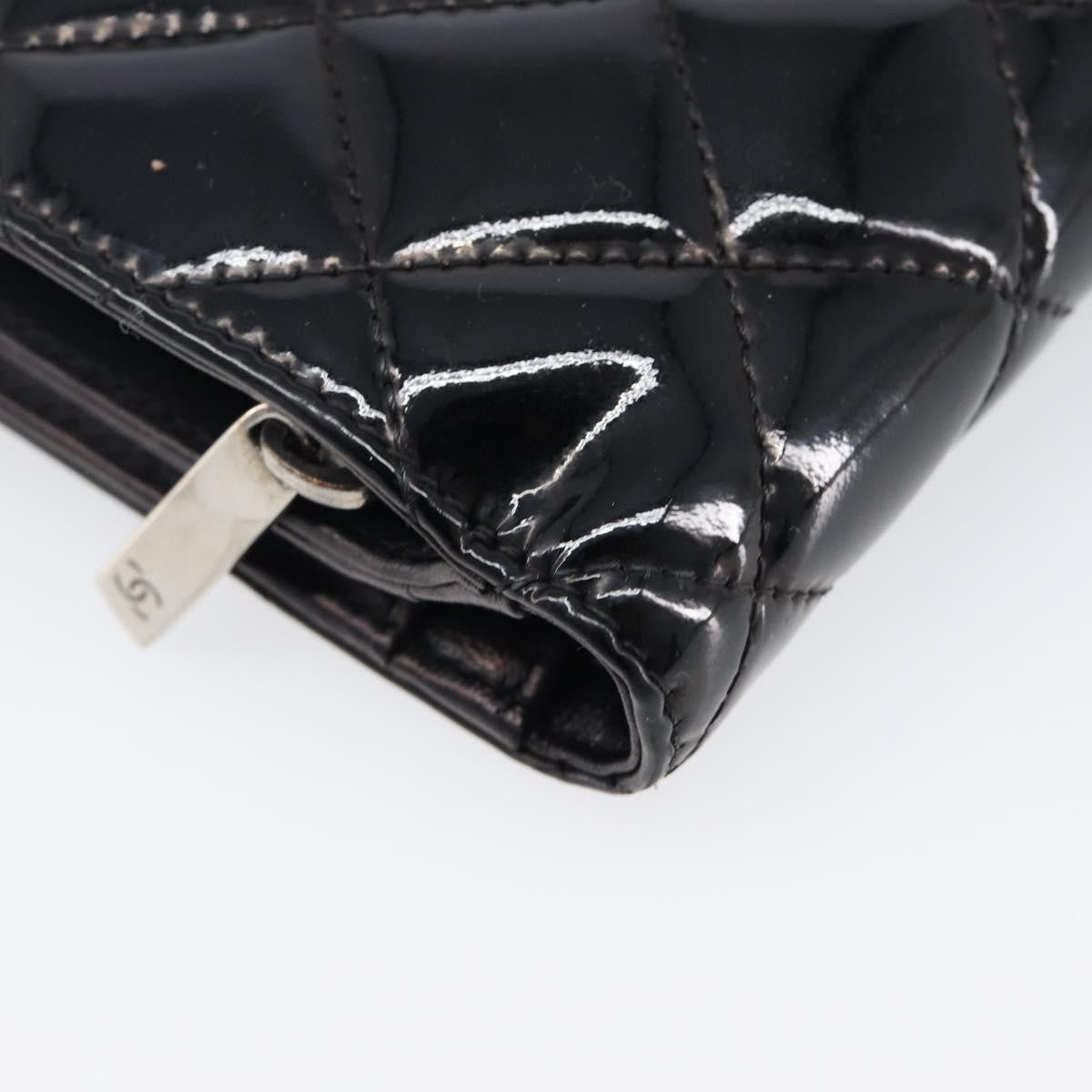 Chanel Brilliant CC French Quilted Patent, Black, Patent Leather, Wallet