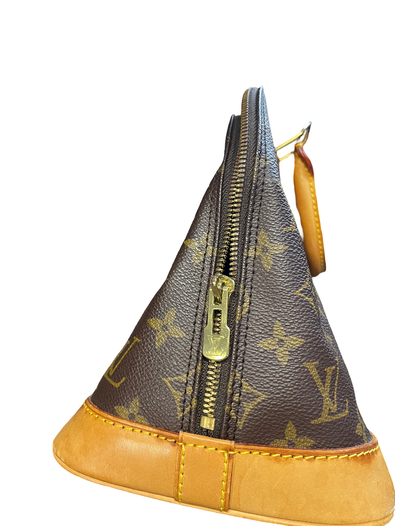 Louis Vuitton Alma Handbag Monogram Canvas, Brown, Canvas, Handbag