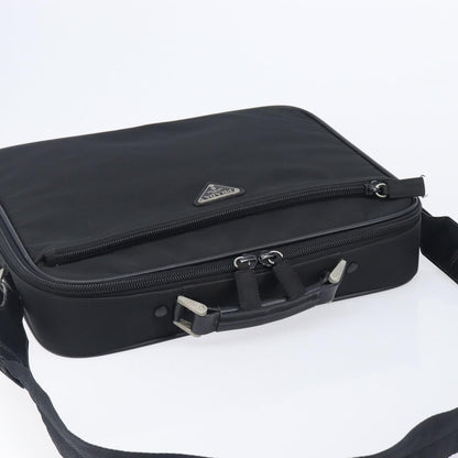 Prada Briefcase Tessuto and Saffiano Leather, Black, Nylon, Briefcase