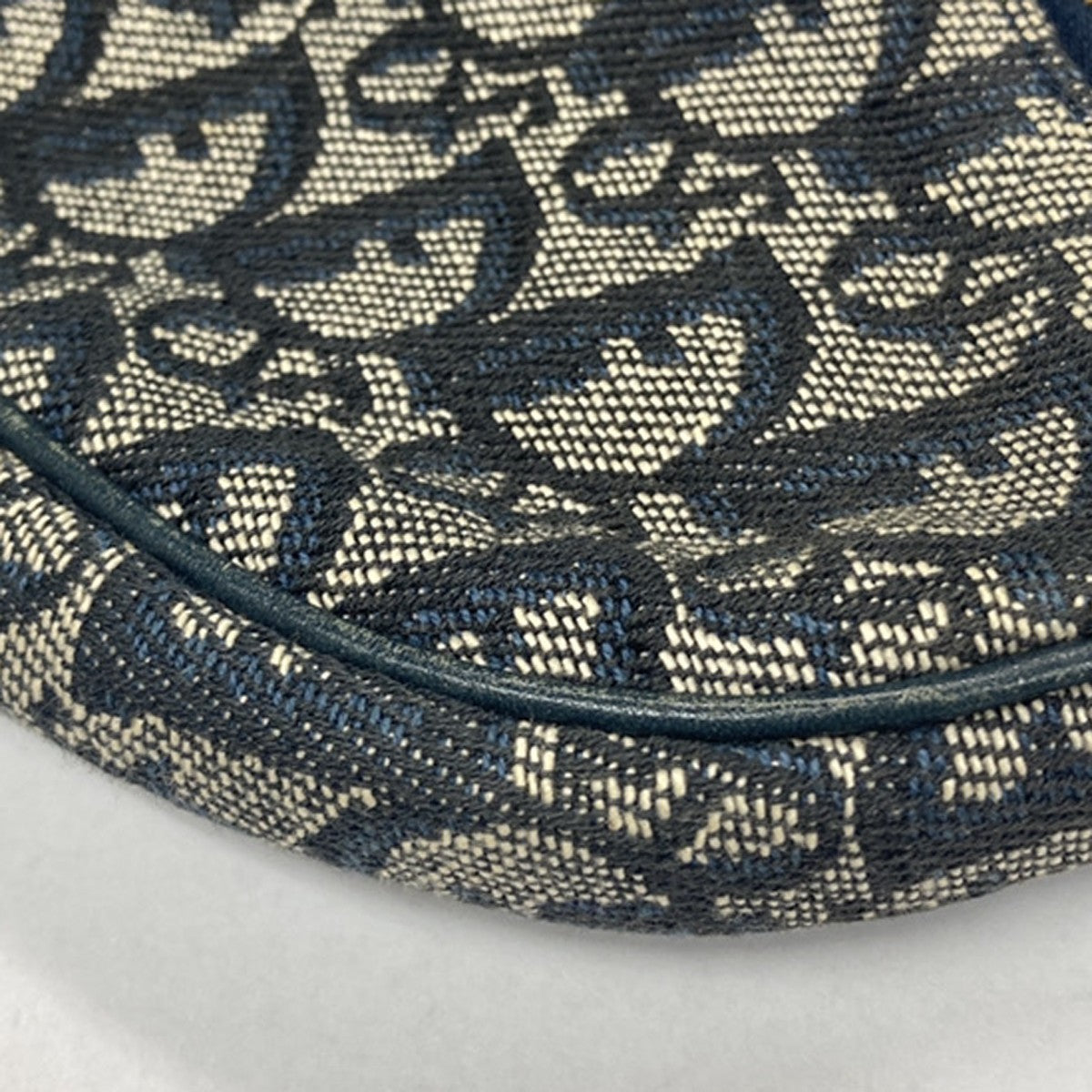 Christian Dior Vintage Saddle Diorissimo Canvas, Navy, Canvas, Handbag