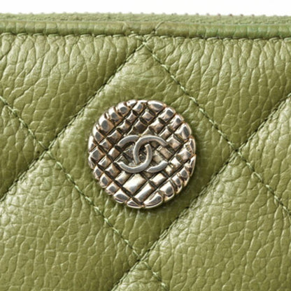 Chanel Matelassé, Green, Leather, wallet