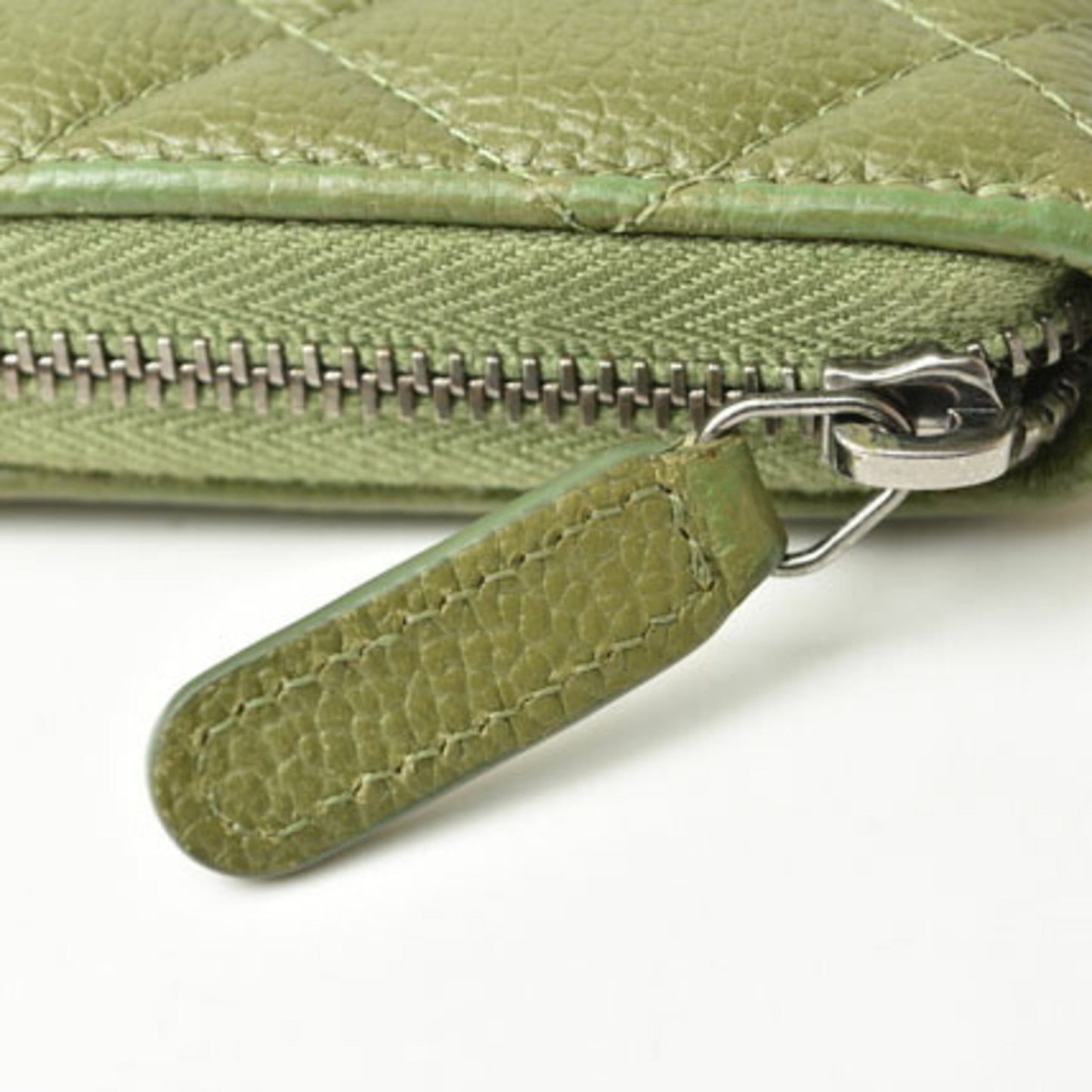 Chanel Matelassé, Green, Leather, wallet
