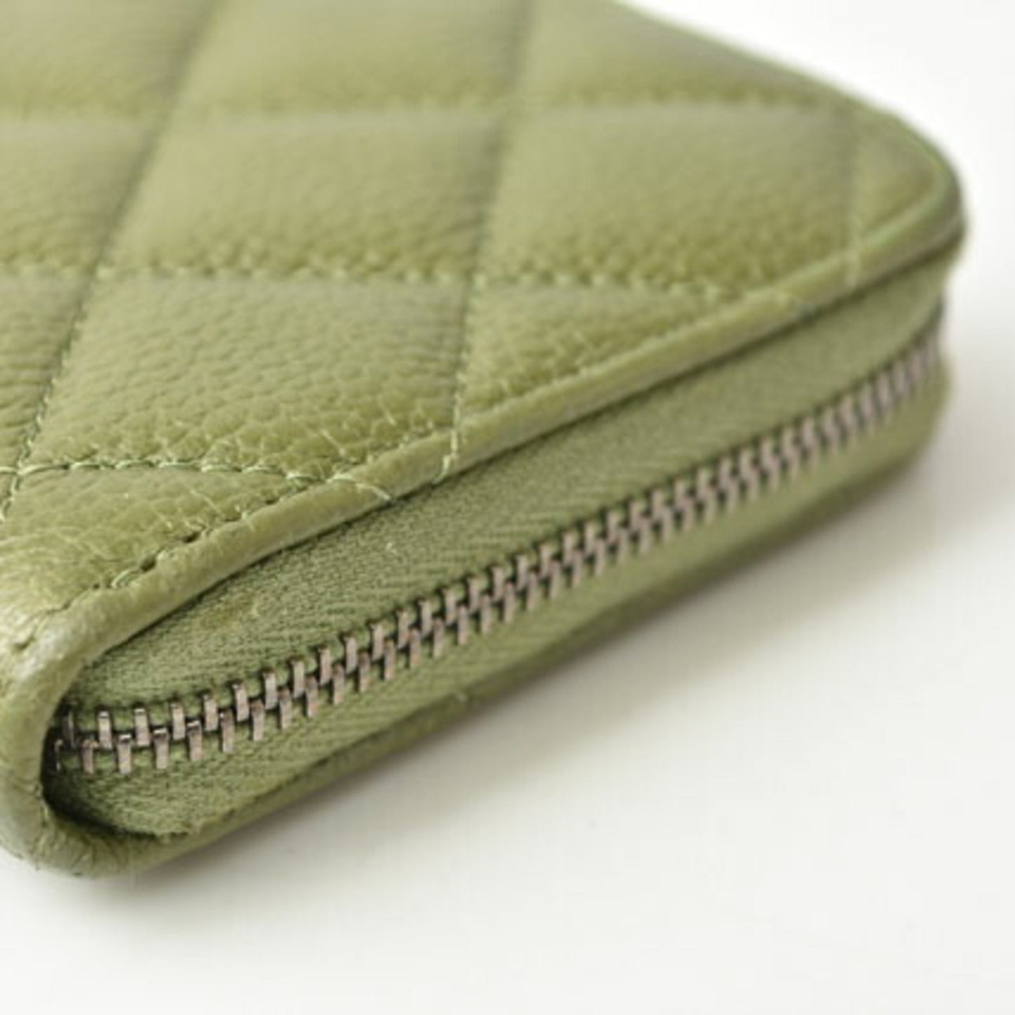 Chanel Matelassé, Green, Leather, wallet