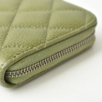 Chanel Matelassé, Green, Leather, wallet