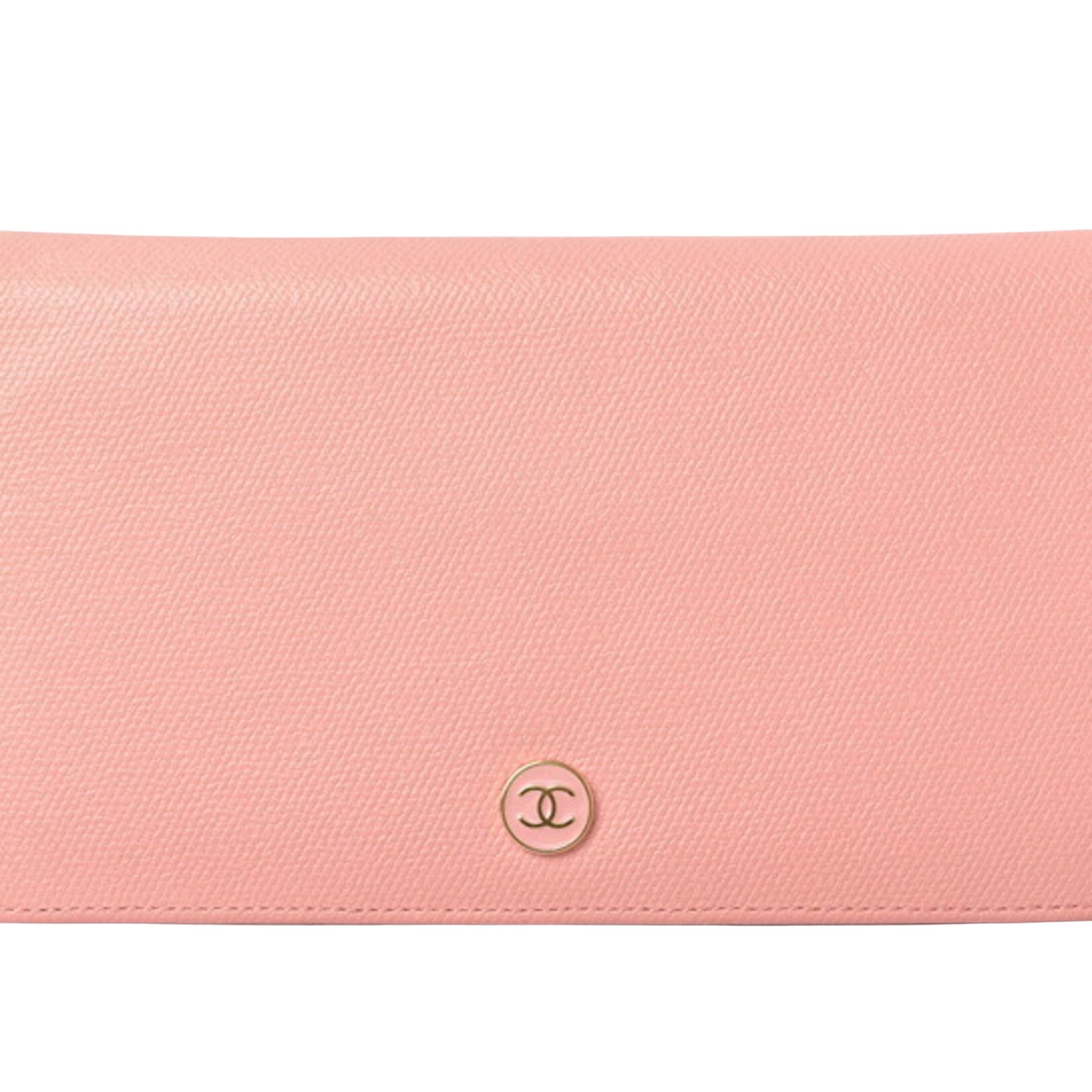 Chanel Coco Mark, Pink, Leather, wallet