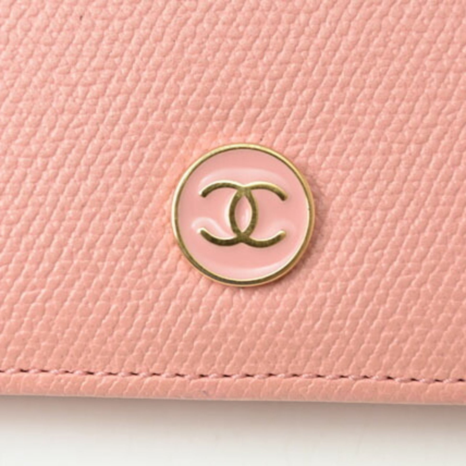 Chanel Coco Mark, Pink, Leather, wallet