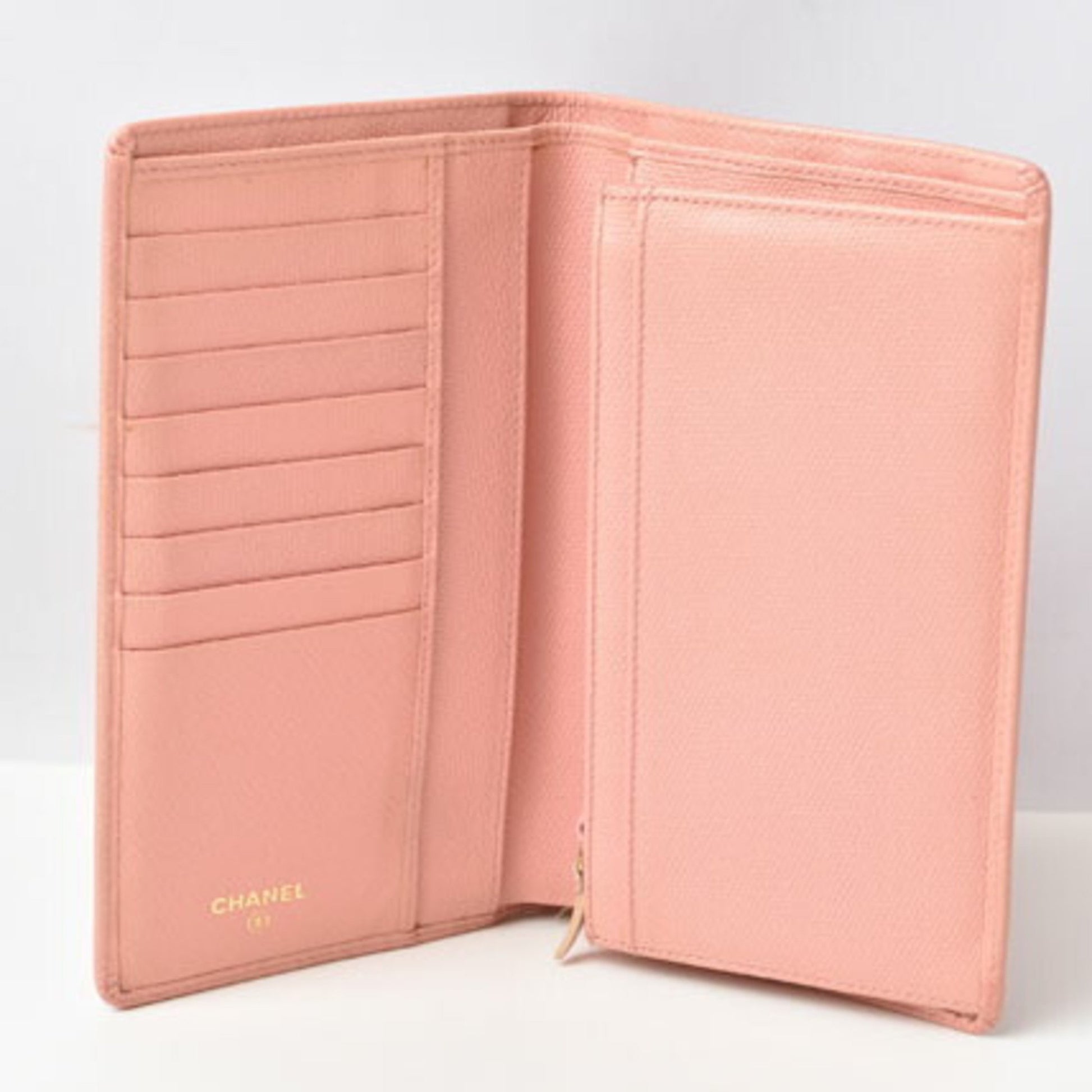 Chanel Coco Mark, Pink, Leather, wallet