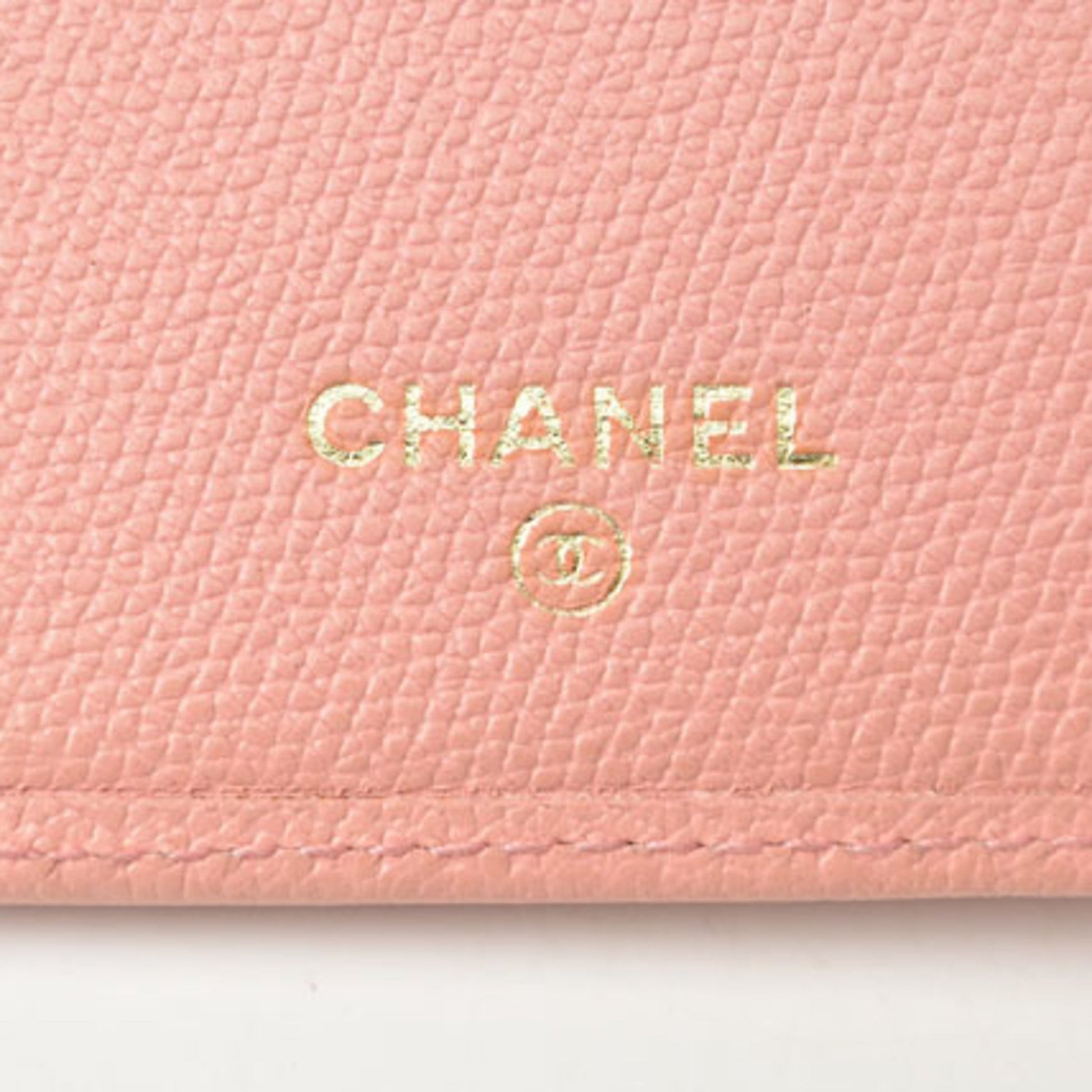 Chanel Coco Mark, Pink, Leather, wallet