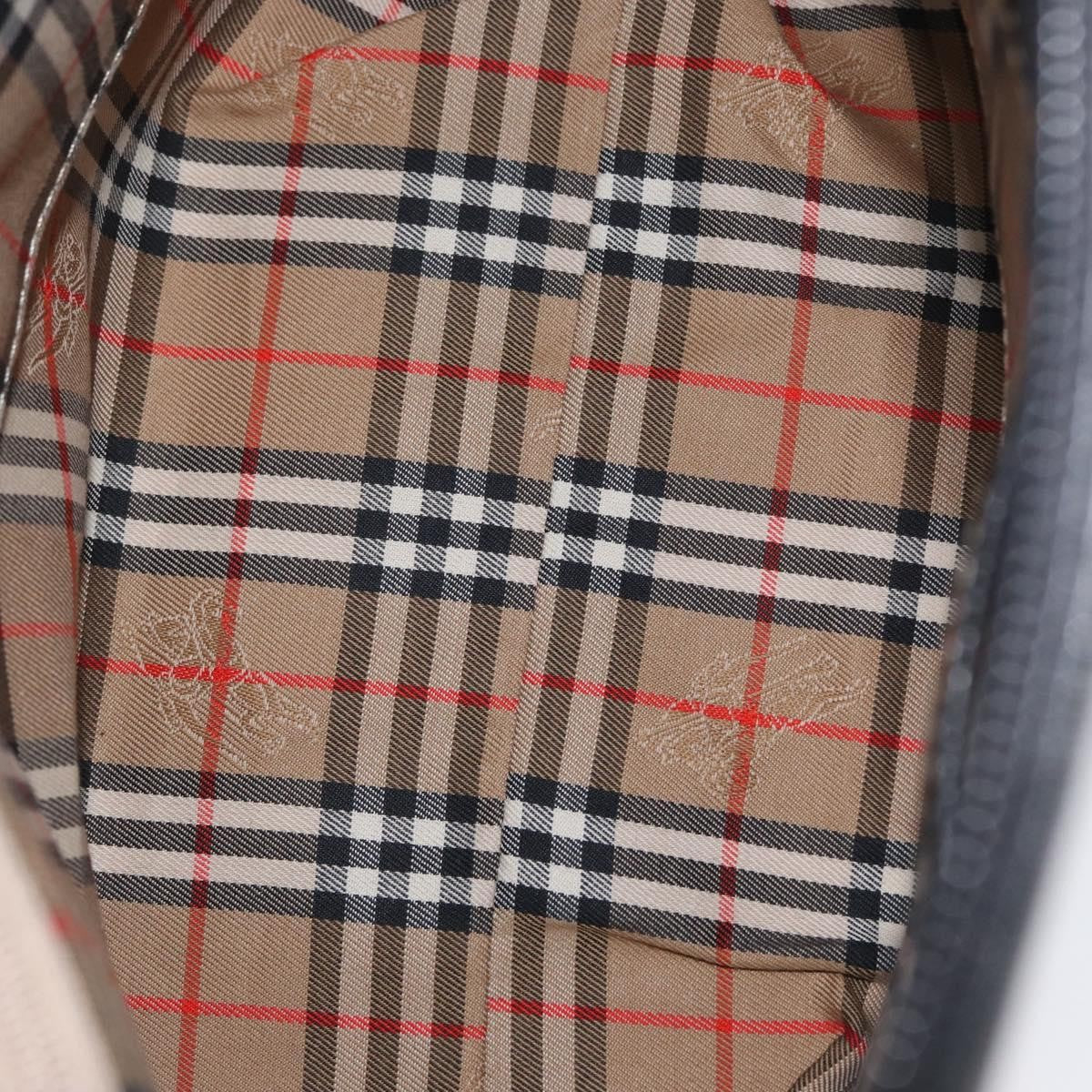 Burberry Vintage Vintage Check Coated Canvas, Black, Leather, Tote Bag