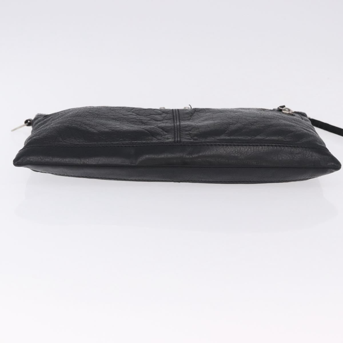 Balenciaga Classic City Clip Leather, Black, Leather, Clutch