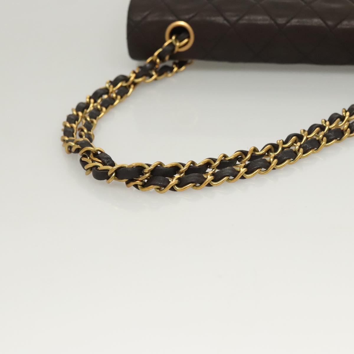 Chanel Vintage Classic Double Flap Bag Quilted Lambskin, BLACK, LEATHER, Shoulder bag