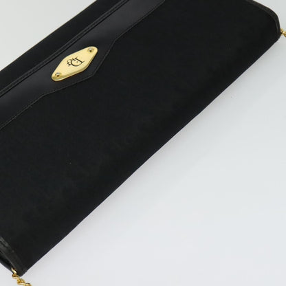 Christian Dior Vintage Trotteur Chain Canvas, Black, Canvas, Shoulder Bag