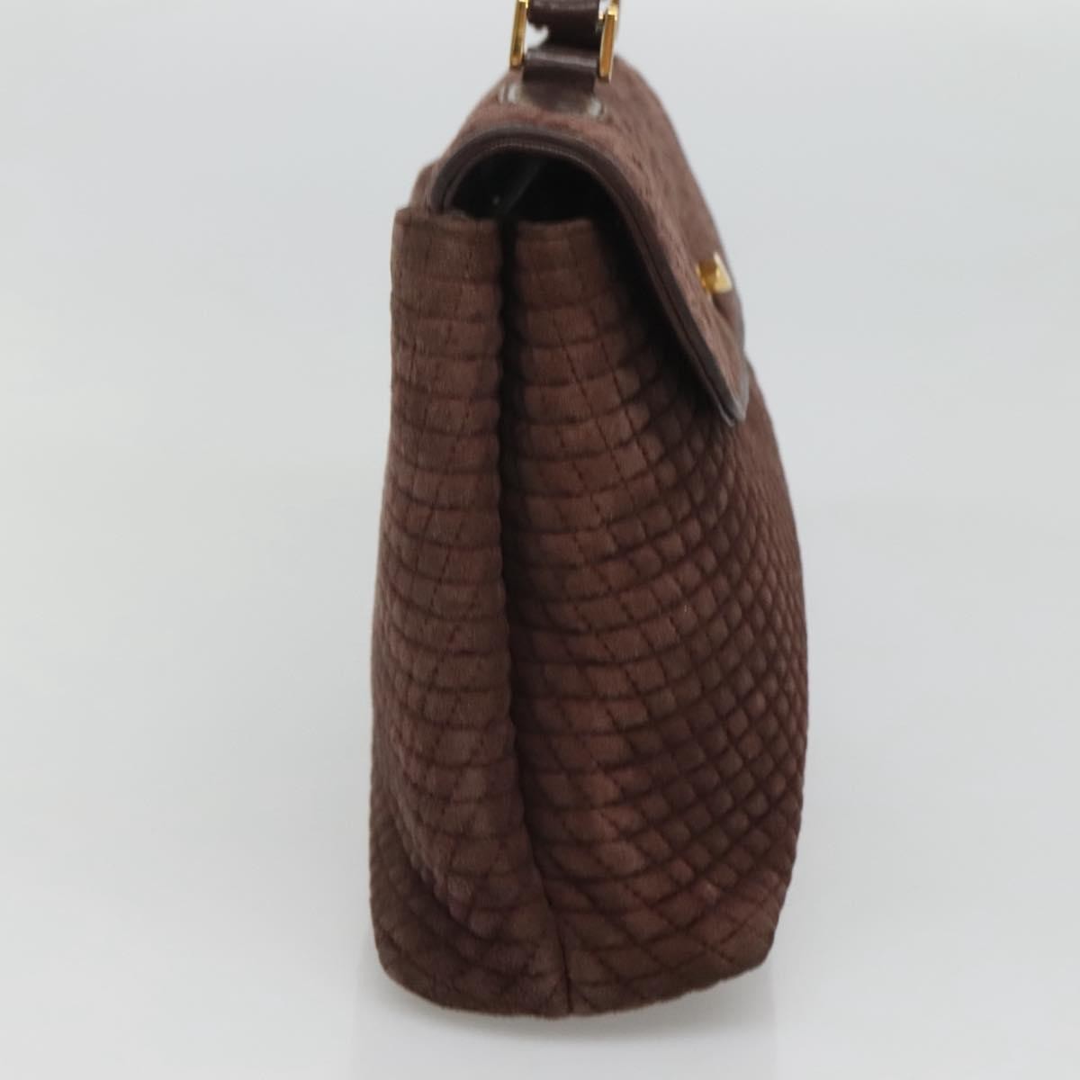 Bally Handbag Quilted Suede, Brown, Suede, Handbag