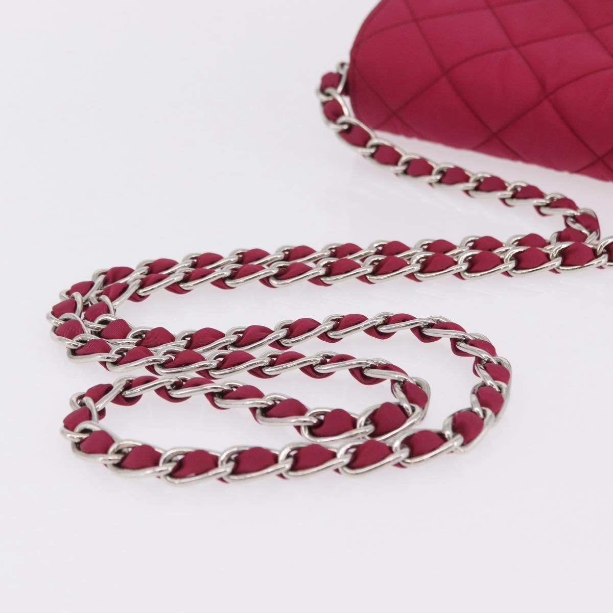 Prada Pushlock Chain Flap Quilted Tessuto, Pink, Nylon, Handbag