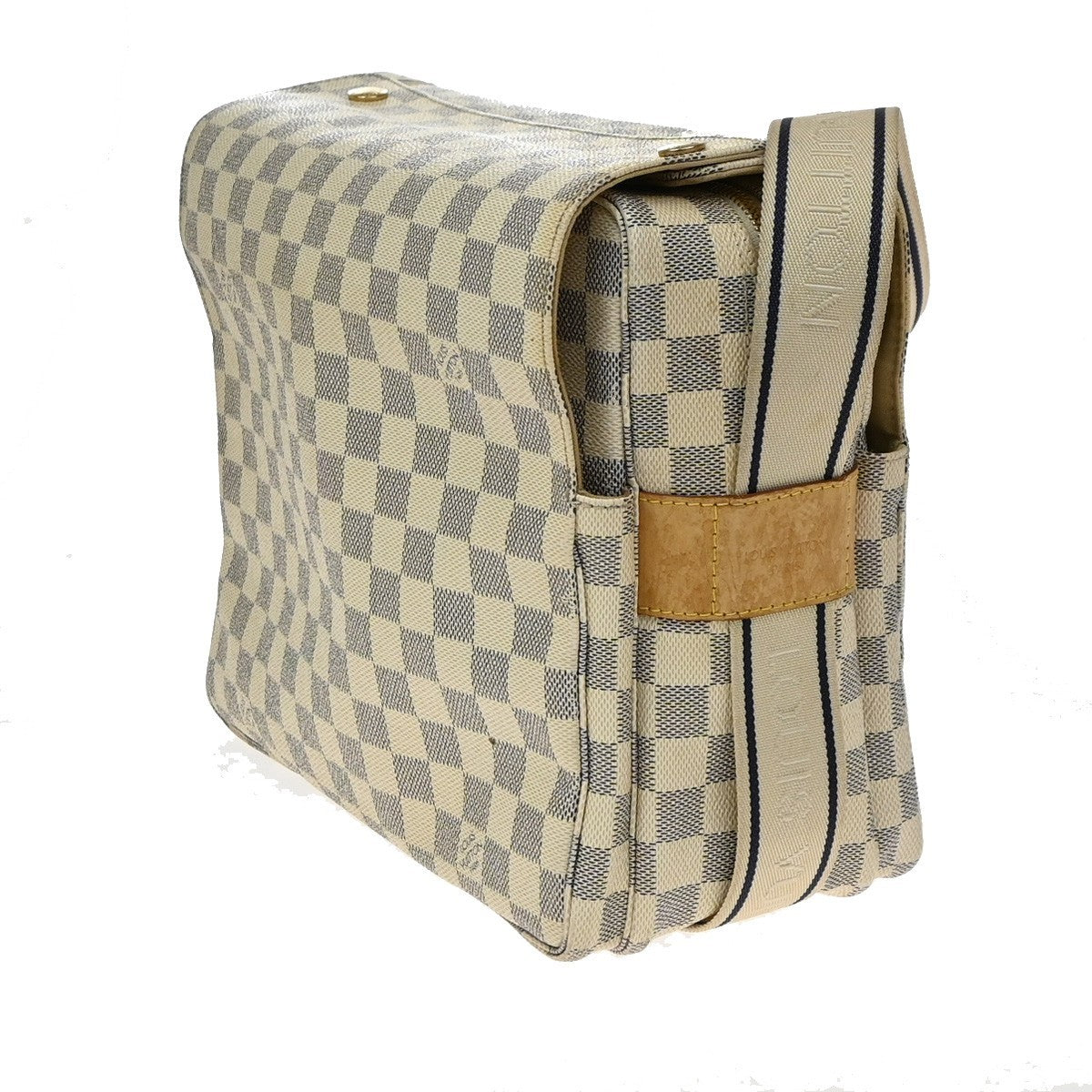 Louis Vuitton Naviglio Damier, White, Canvas, Shoulder Bag