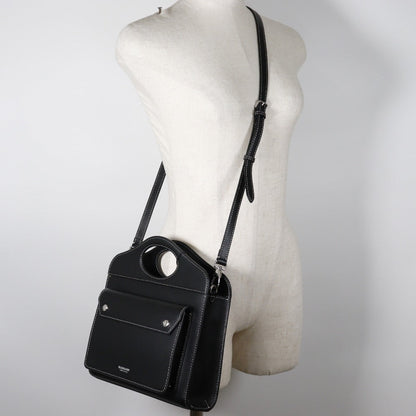 Burberry, Black, Leather, handbag
