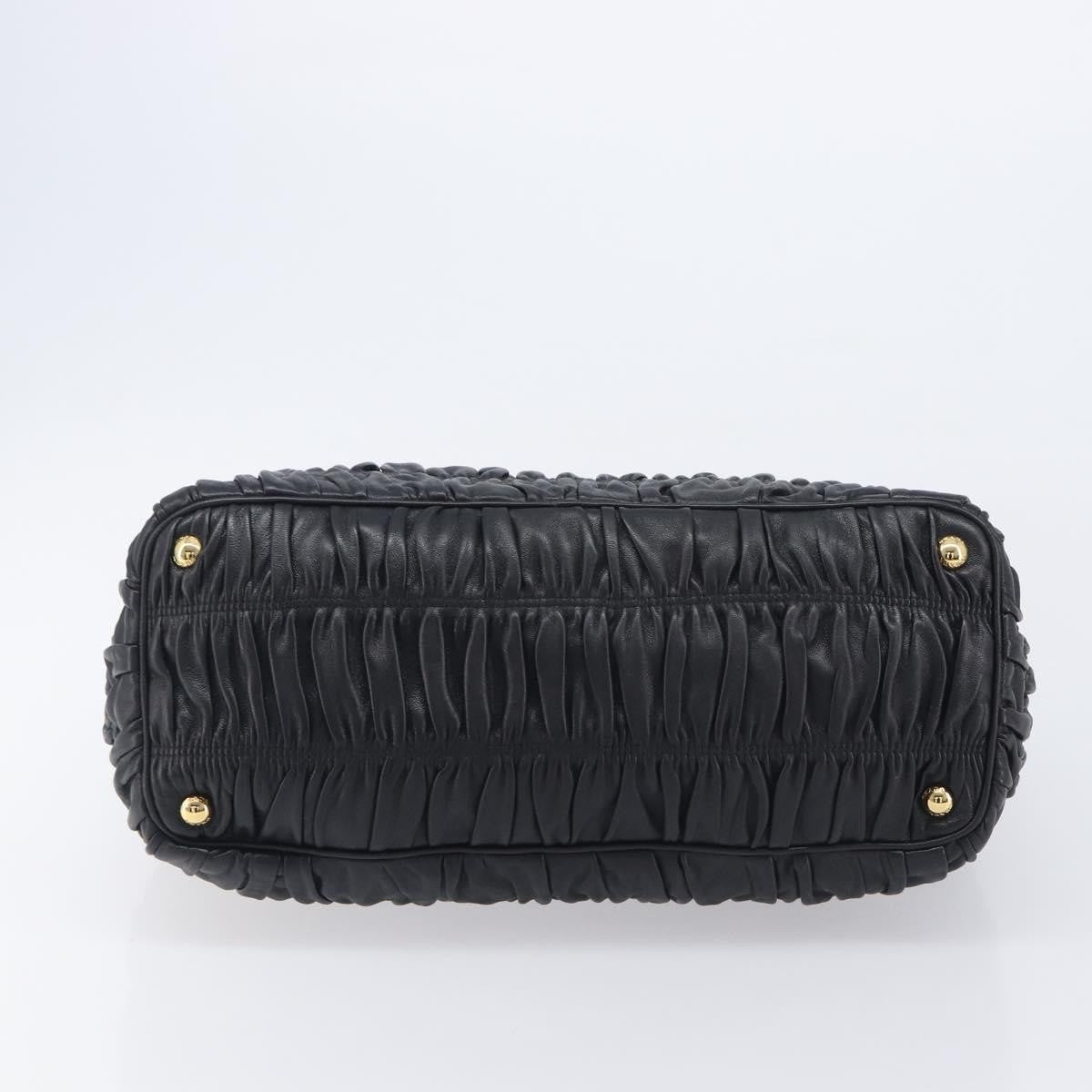 Prada Gaufre Double Zip Convertible Nappa Leather, Black, Leather, Tote Bag