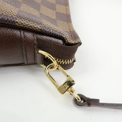 Louis Vuitton Trousse Make Up Damier, Brown, Canvas, Clutch