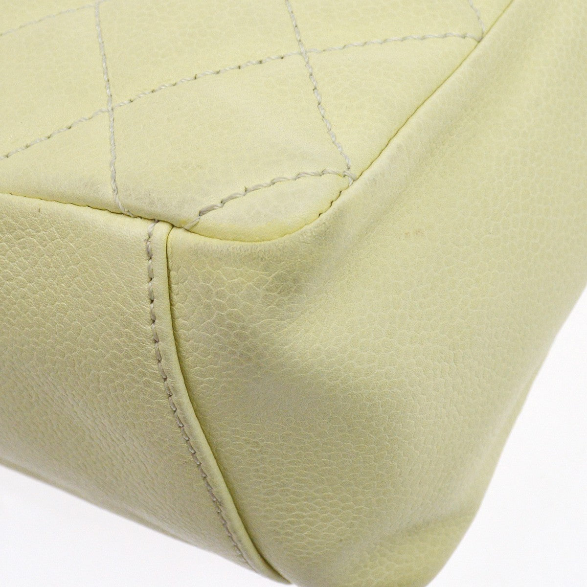 Chanel Petite Shopping Quilted Caviar, Green, Leather, Tote Bag