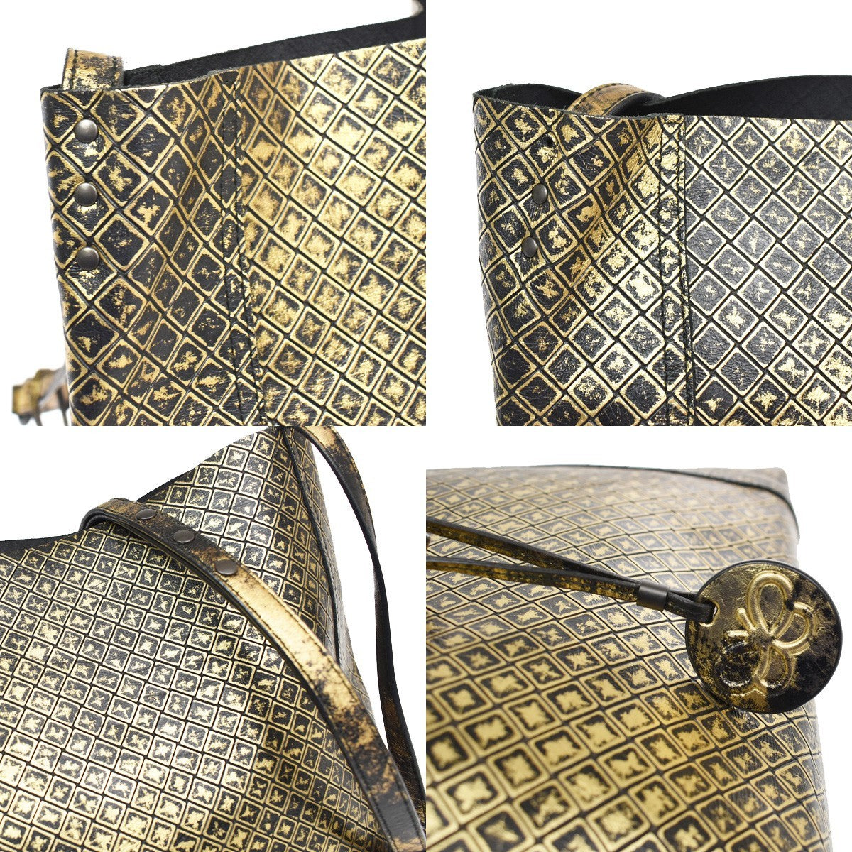 Bottega Veneta Messenger Butterfly Intrecciomirage Intarsio Leather, Gold, Leather, Handbag