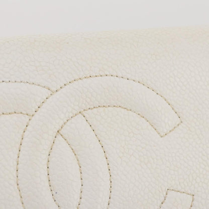 Chanel Vintage Timeless Wallet on Chain Caviar, White, Leather, Crossbody Bag