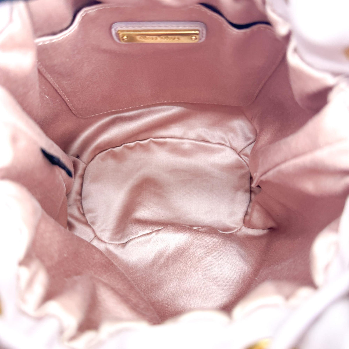 Miu Miu Drawstring Bucket Matelasse Leather, Pink, Leather, Handbag