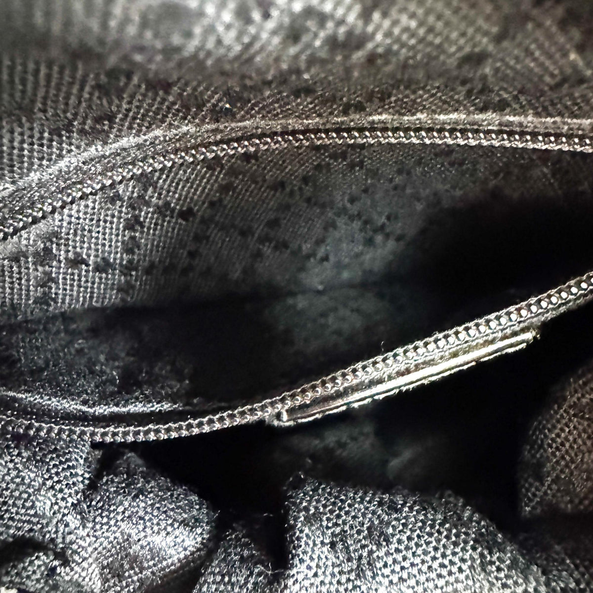 Gucci Vintage Bamboo Drawstring Suede and Leather, Black, Nylon, Backpack