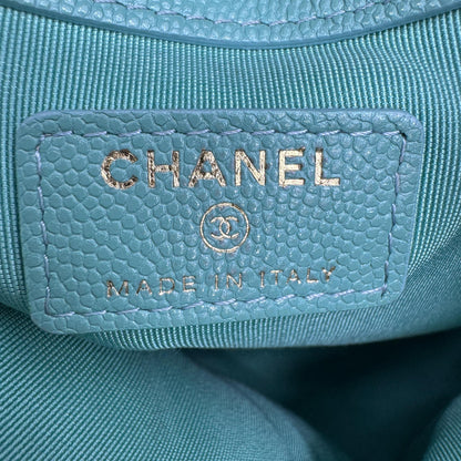 Chanel O Case Clutch Quilted Caviar, Black, Leather, Clutch