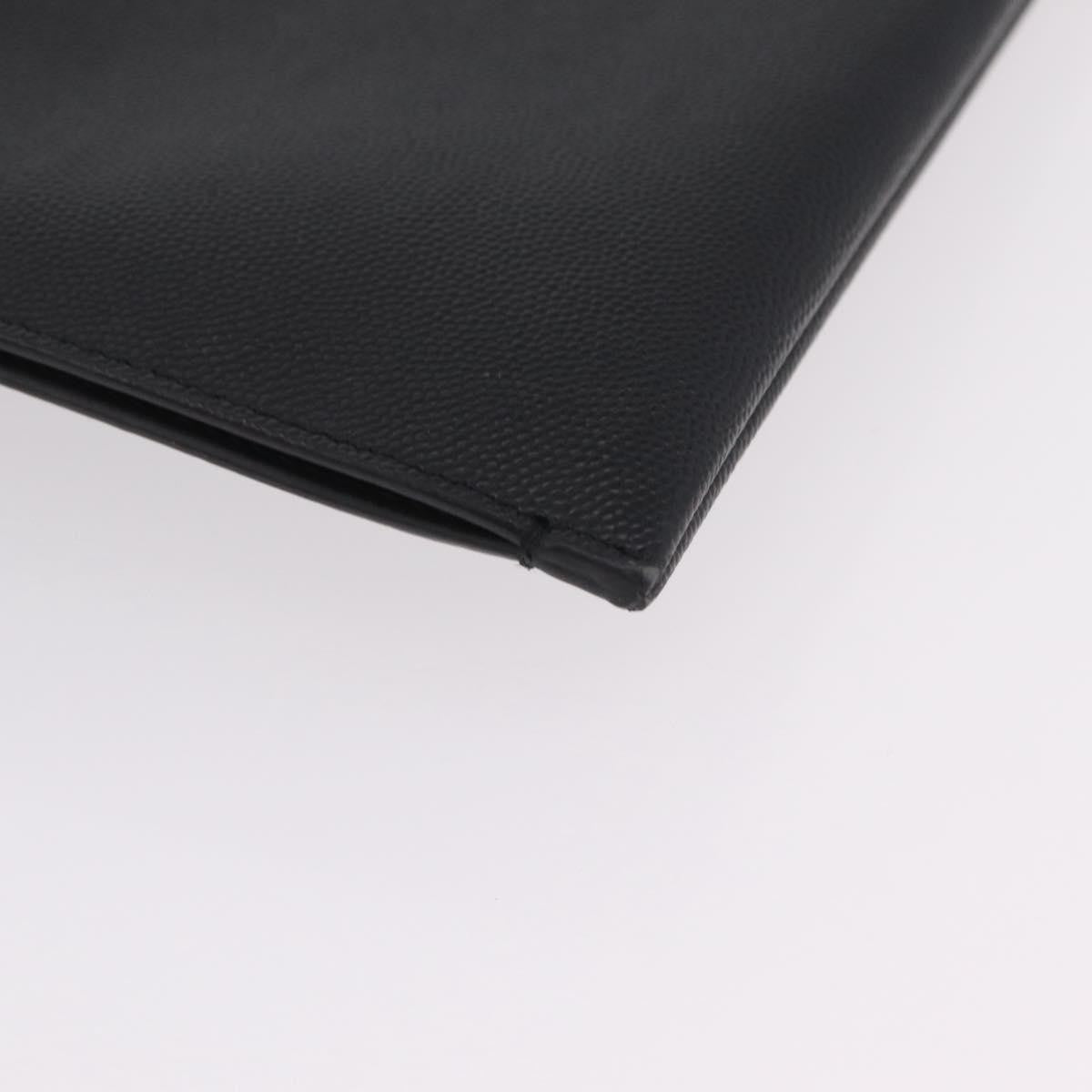 Saint Laurent Letters Zip Clutch Leather, Black, Leather, Clutch