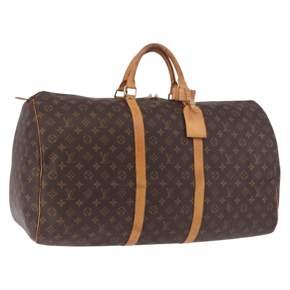 Louis Vuitton Keepall Monogram, Brown, Canvas, Travel Bag