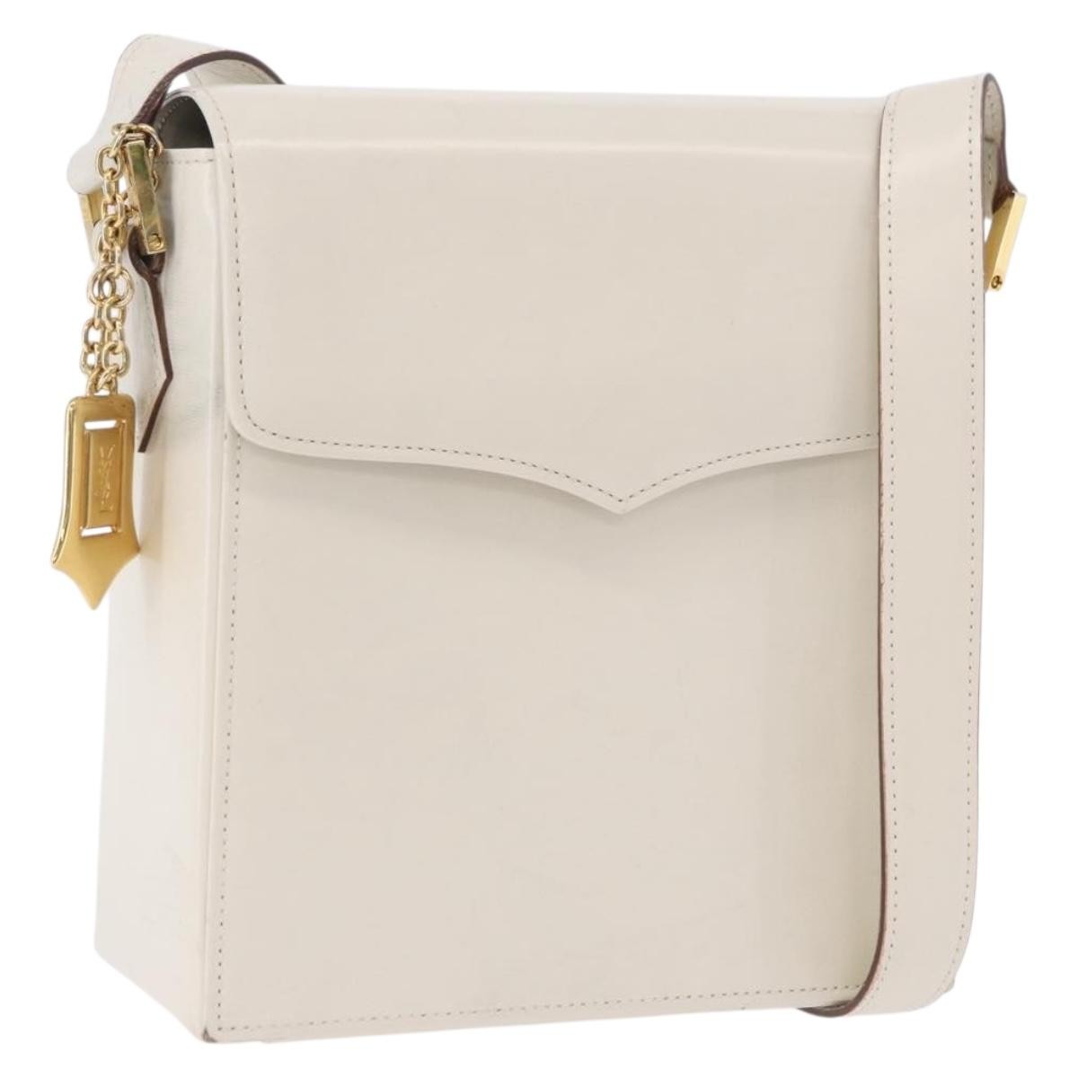 Saint Laurent Vintage Leather, Ecru, Leather, Shoulder Bag