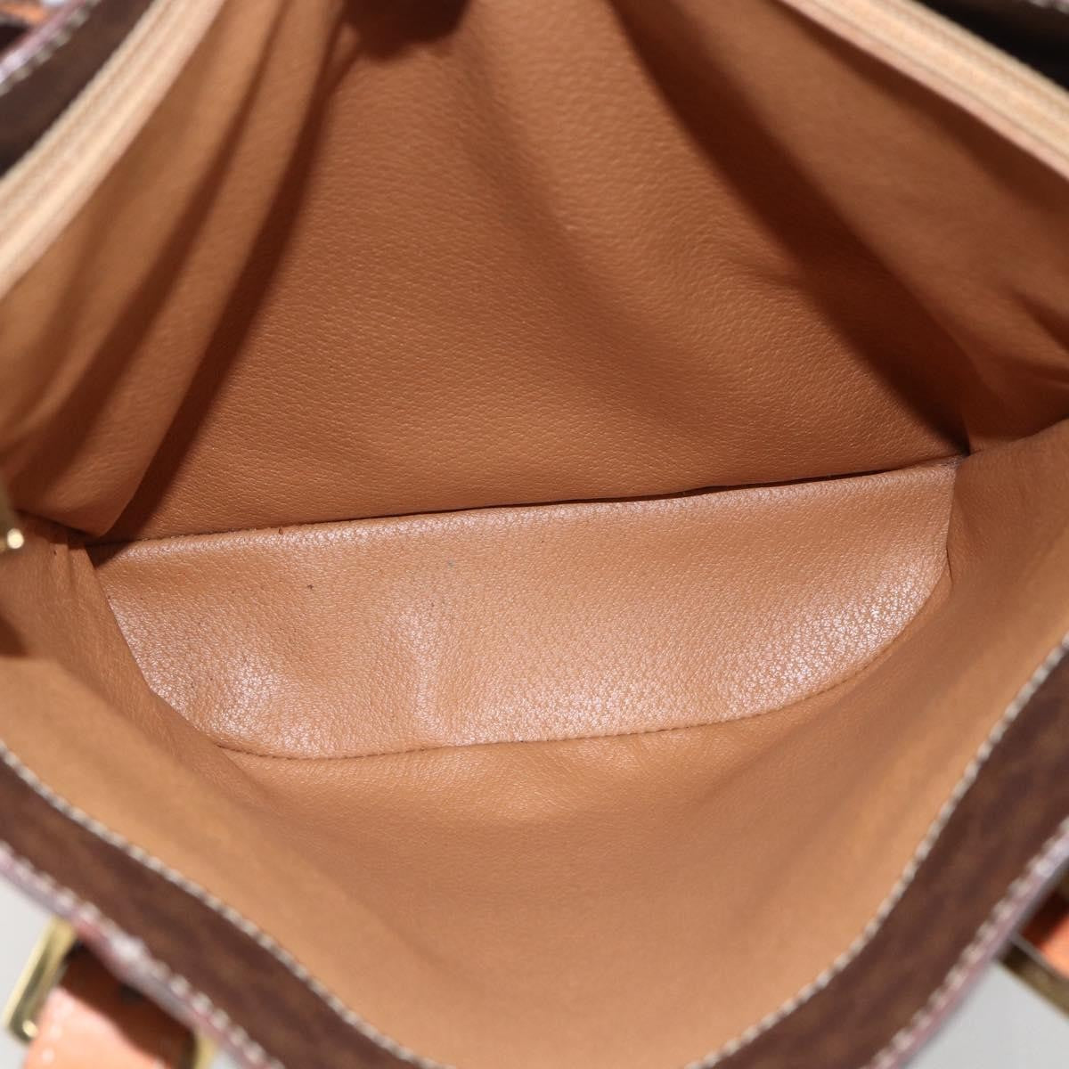 Celine Vintage Macadam Shopper Coated Canvas, Brown, Canvas, Tote Bag