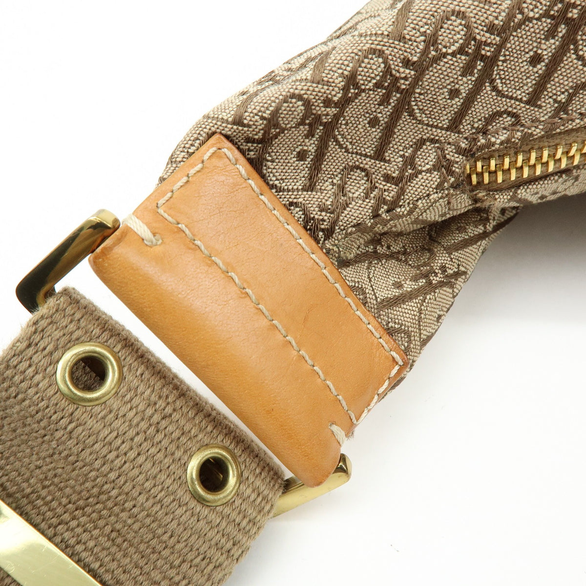 Christian Dior Street Chic Hobo Canvas, Beige, Canvas, Shoulder Bag