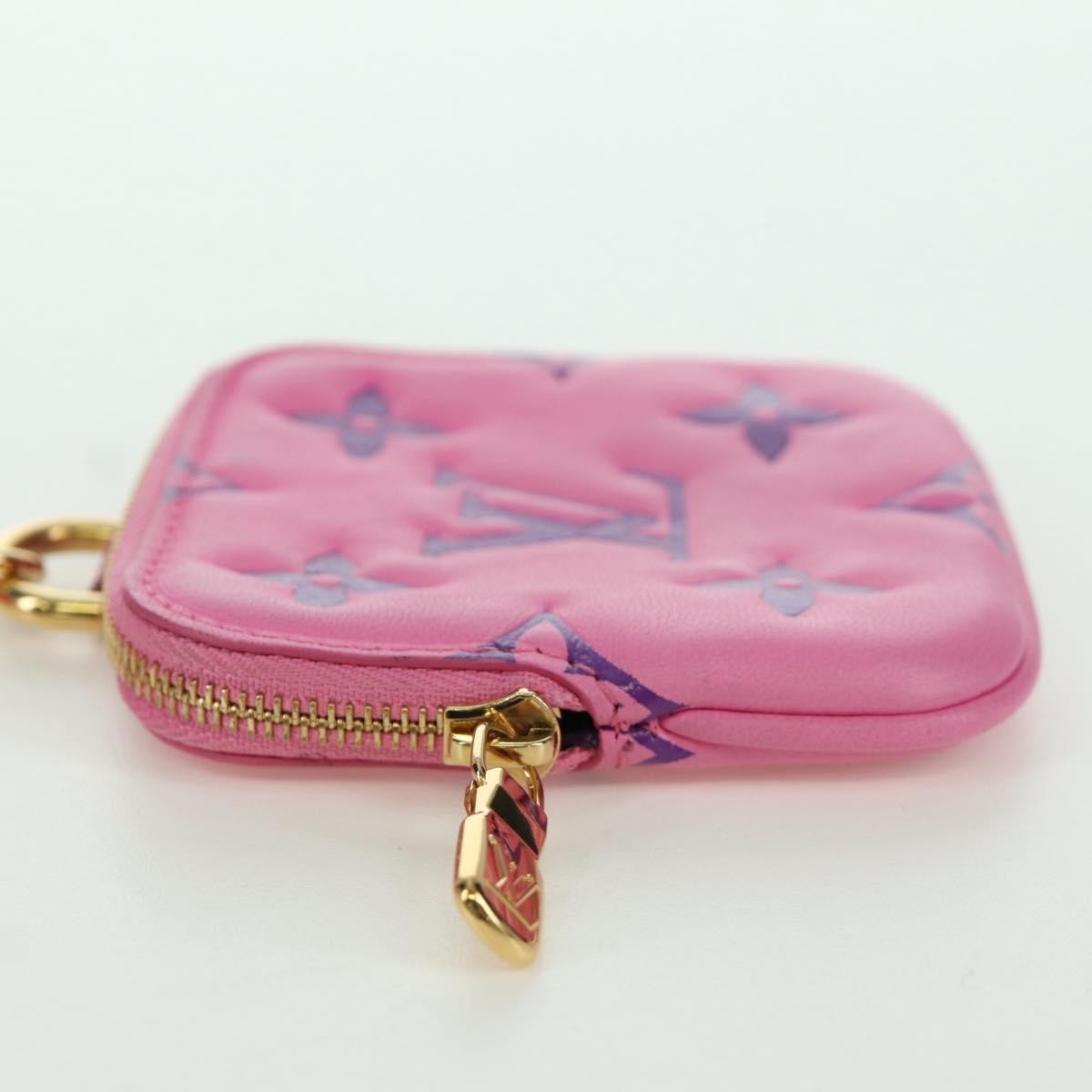 Louis Vuitton Lanyard Multipochette Coin Case Monogram Empreinte, Pink, Canvas, Wallet