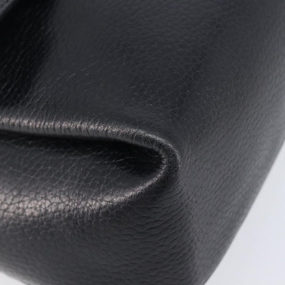 Celine Vintage Circle Logo Leather, Black, Leather, Crossbody Bag