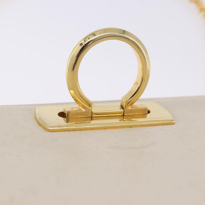 Salvatore Ferragamo Vintage Gancini Chain Leather, White, Leather, Shoulder Bag